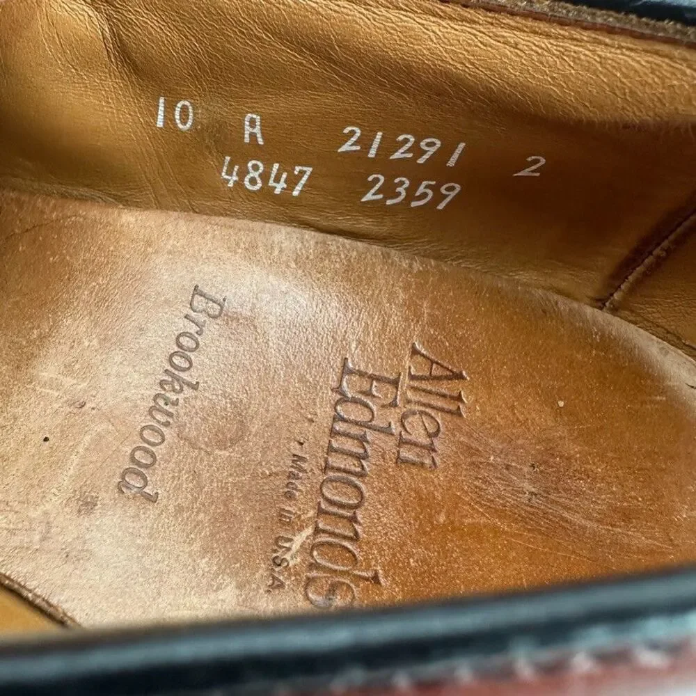 Allen Edmonds Dress Shoes‎ Mens Size 10 A Brown Brookwood Loafers Leather Oxford